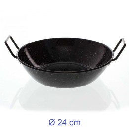 TEGAME FERRO SMALTATO 24 CM NERO 2 MANICI