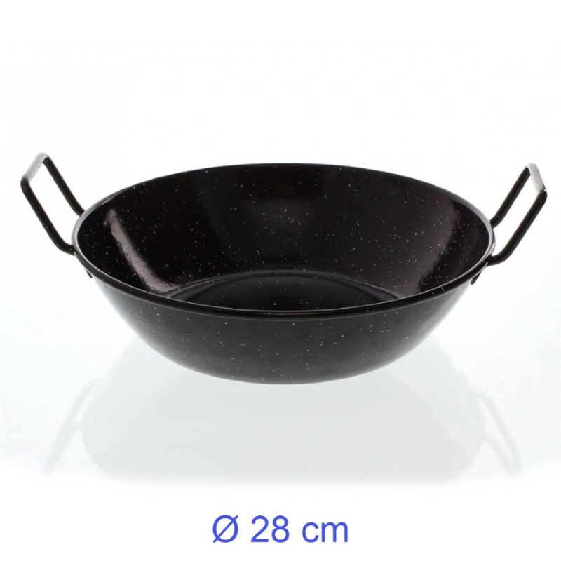 TEGAME FERRO SMALTATO 28 CM NERO 2 MANICI