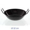 TEGAME FERRO SMALTATO 32 CM NERO 2 MANICI