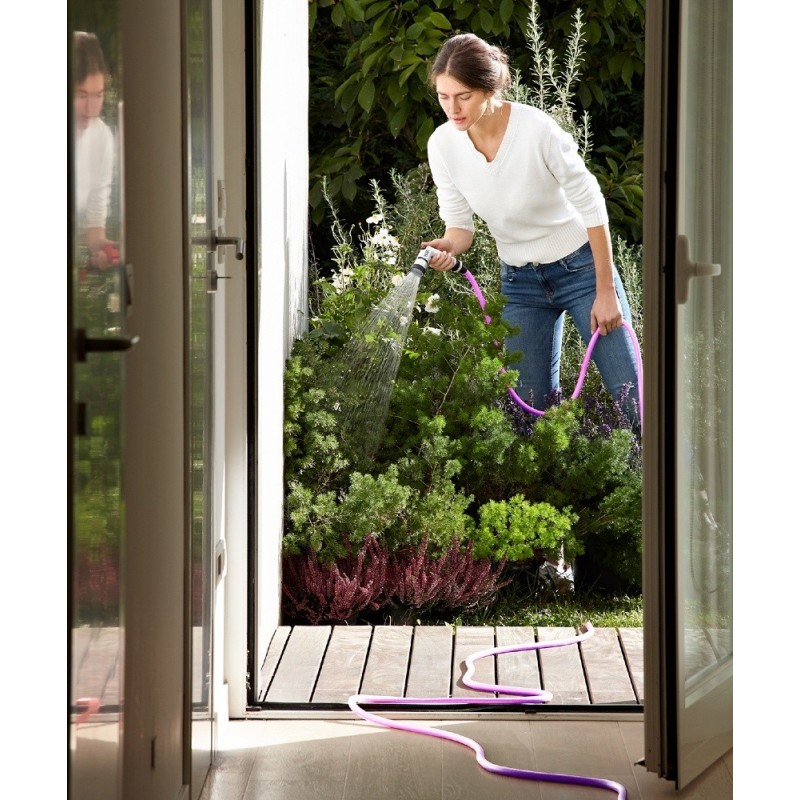 Tubo per giardinaggio in silicone estensibile da 15 mt Lavanda