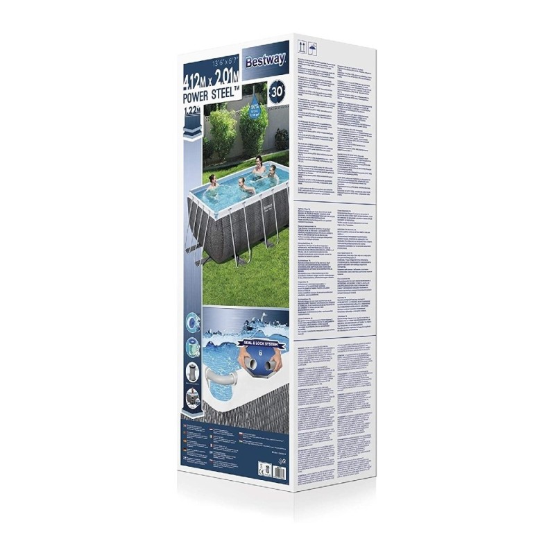 Piscina rettangolare Power Steel da 412x201x122 cm con pompa