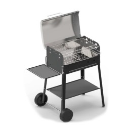 BARBECUE A LEGNA RETTANGOLARE GARDA INOX CM 111x56x97 H