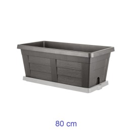 Fioriera rettangolare maxi Legno cm  80 - Antracite