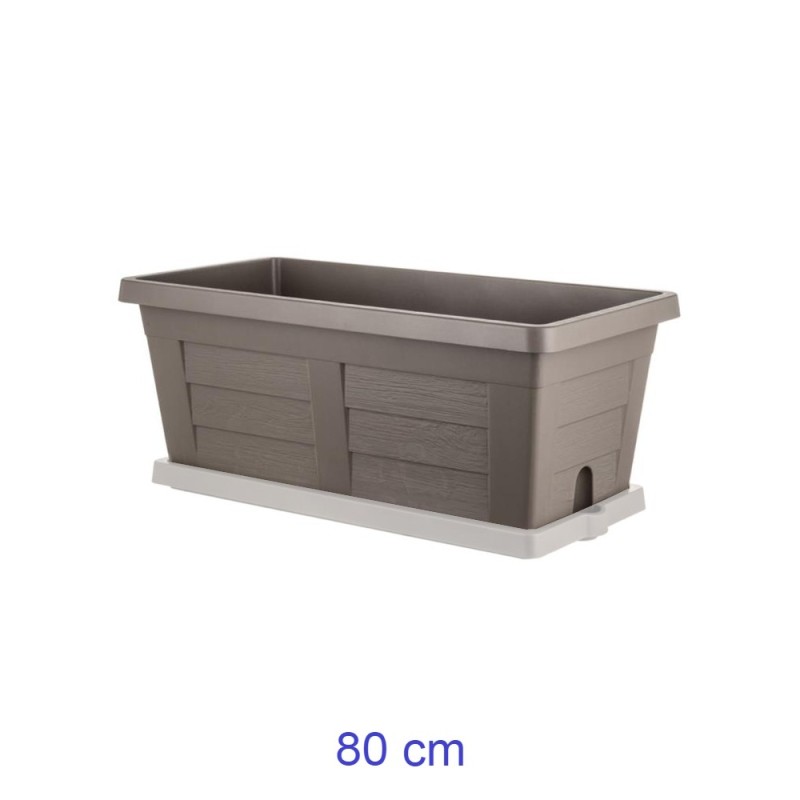 Fioriera rettangolare maxi Legno cm  80 - Cappuccino