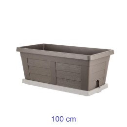 Fioriera rettangolare maxi Legno cm 100 - Cappuccino