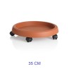 Sottovaso rotondo Bama con 5 ruote da 35 cm colore marrone