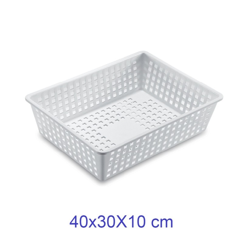 VASCHETTA FRIGO FORATA CM 40x30x10 BIANCA