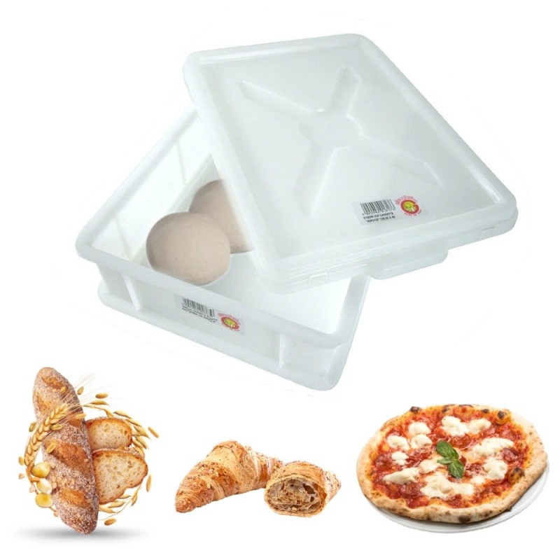 Cassettino per impasti pane e pizza cm 40x30x10 con coperchio