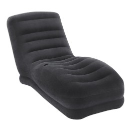 POLTRONA LOUNGE GONFIABILE FLOCCATA NERA CM 86x170x94
