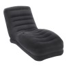 POLTRONA LOUNGE GONFIABILE FLOCCATA NERA CM 86x170x94