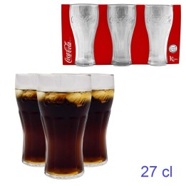 BICCHIERE VETRO BIBITA COCA COLA 27 cl Pz 3