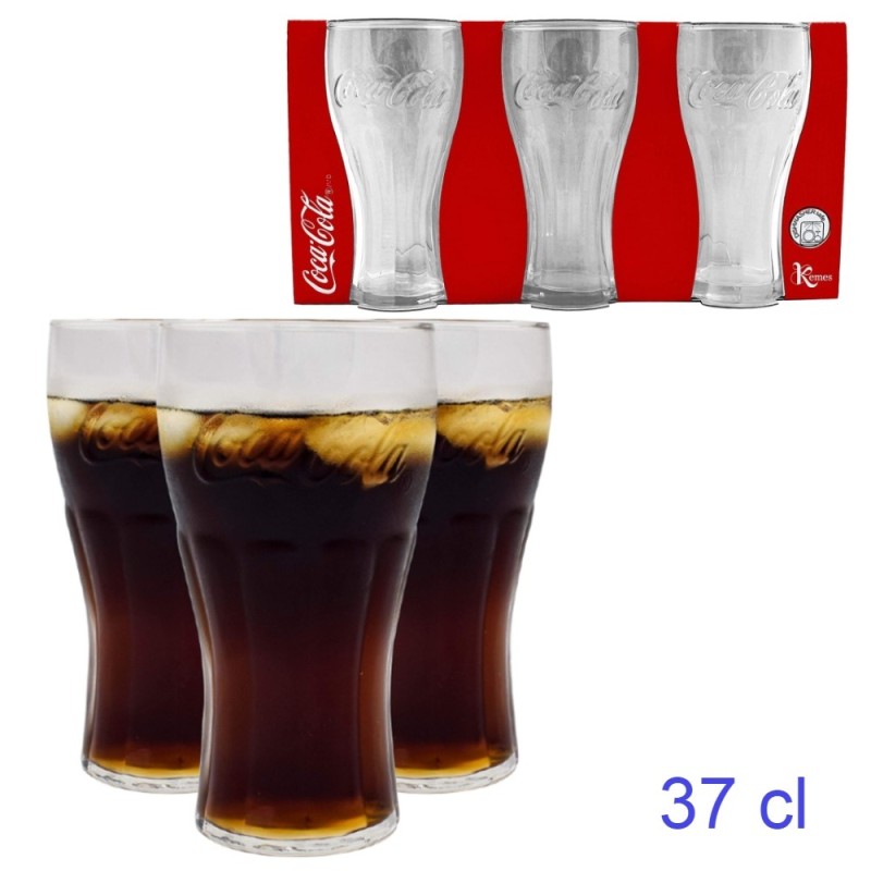 BICCHIERE VETRO BIBITA COCA COLA 37 cl Pz 3