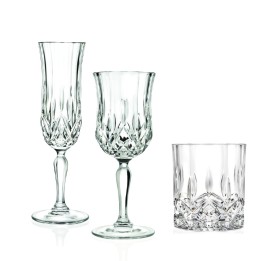 Servizio bicchieri tavola Opera RCR 18 pezzi in vetro trasparente, set elegante per acqua vino e bevande quotidiane