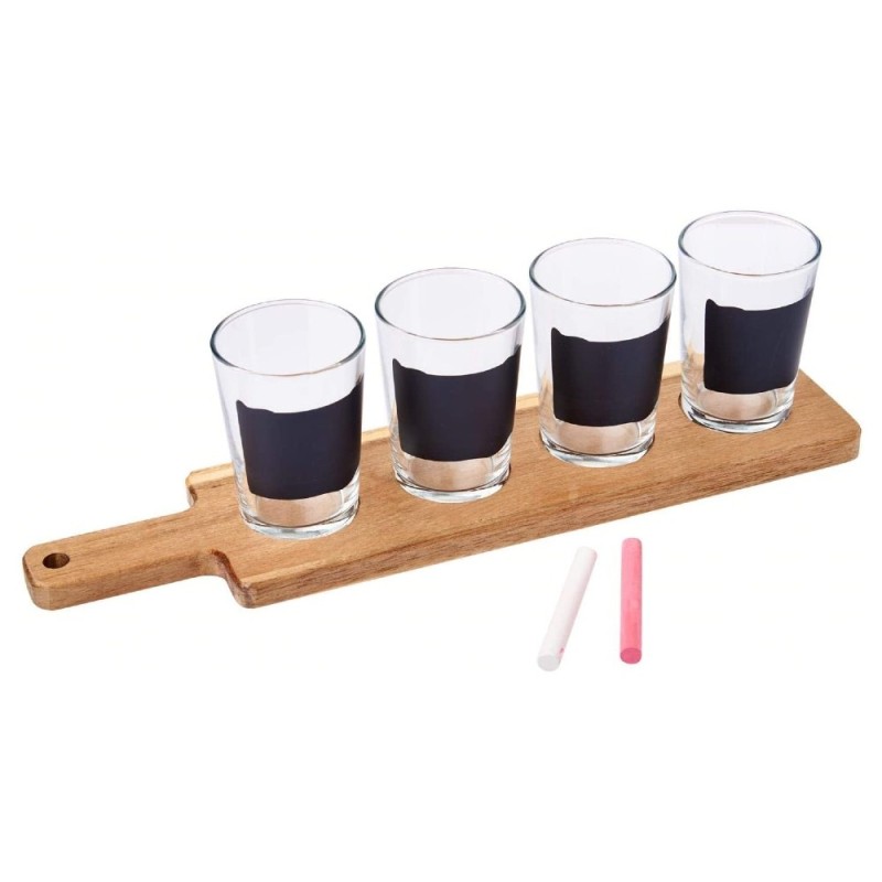 SET BICCHIERI DEGUSTAZIONE BIRRA 4 PZ + TAGLIERE