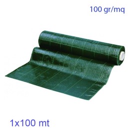 Telo pacciamatura anti erbacce per prati 1x100 mt Verde