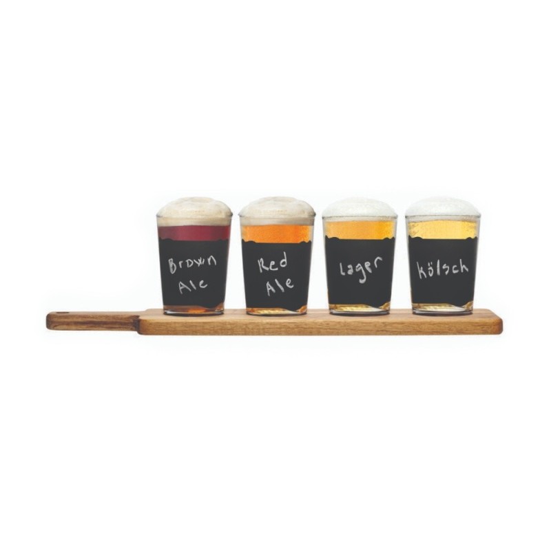 SET BICCHIERI DEGUSTAZIONE BIRRA 4 PZ + TAGLIERE