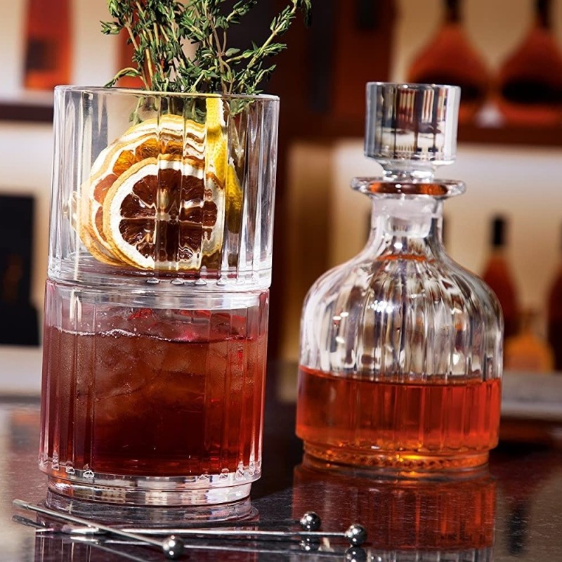RCR - set bottiglia liquore Combo con 2 bicchieri impilabili