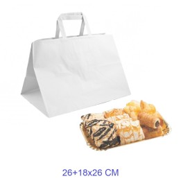 BUSTA CARTA SHOPPER CM 26x18x26 PASTICCERIA BIANCA