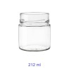 24 pz Vasetti in vetro cilindrico Ergo 212 ml con tappi alto Argento