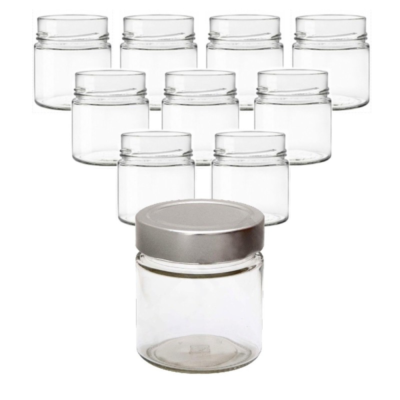 set 24 barattoli ergo con tappi alti da 212 ml
