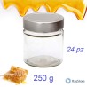 vasetto in vetro per miele Ergo con tappo alto da 250 gr