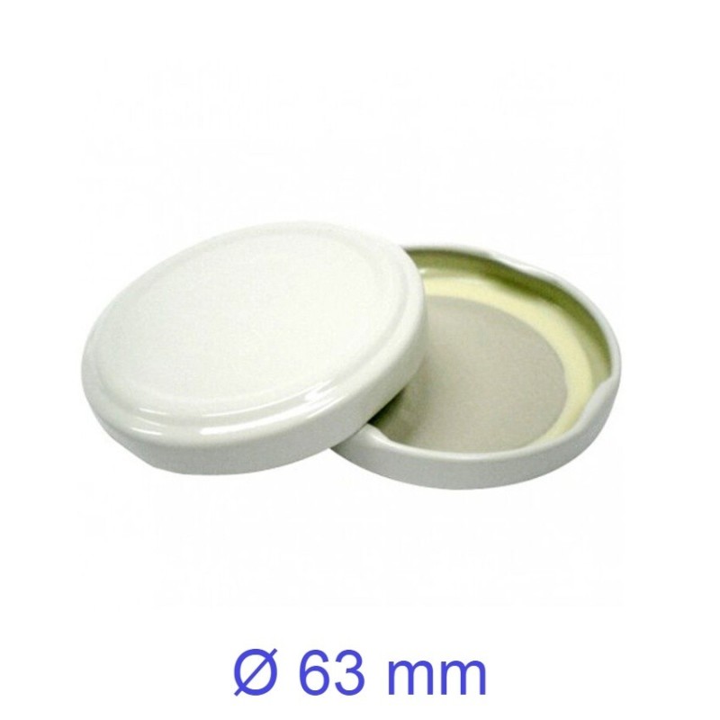 Tappi per barattoli e vasetti da 63 mm - 100 pz Bianchi