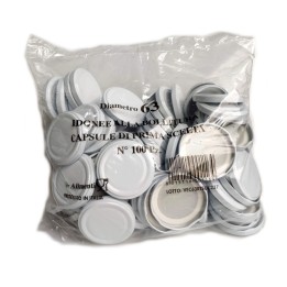 Capsule barattoli vasetti 63 mm bianchi - 100 pz