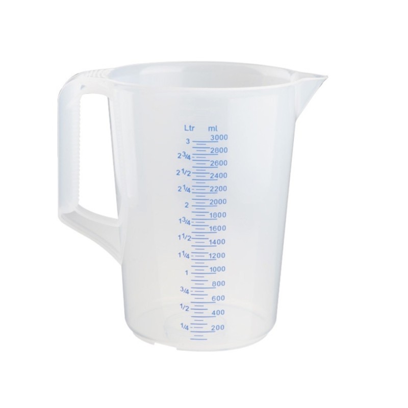 brocca graduata plastica professionale da 3 litri trasparente