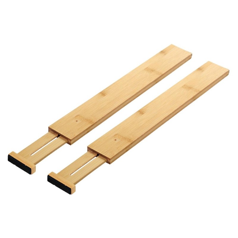 DIVISORI A MOLLA PER CASSETTI IN LEGNO DI BAMBU' CM 44-56 - 2 Pz