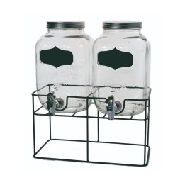 BARATTOLO DISPENSER IN VETRO CON RUBINETTO DA 4 Lt CON SUPPORTO