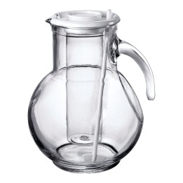 CARAFFA VETRO KUFRA CON PORTA GHIACCIO Lt 2 - BIANCO