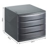 Cassettiera portadocumenti 4 cassetti QUADRA Antracite