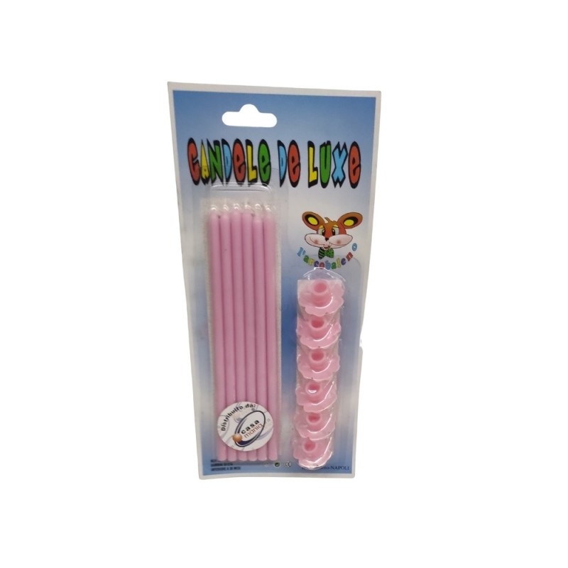 CANDELINE COMPLEANNO LUNGHE CASAMANIA ROSA 6 Pz