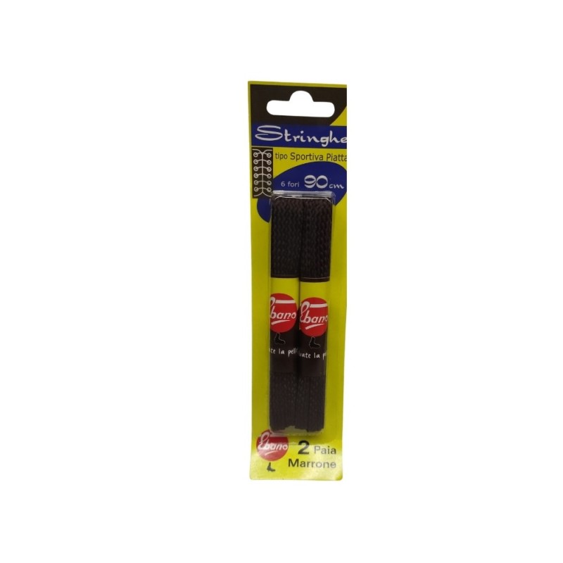 STRINGA SPORTIVA PIATTA 2 PAIA MARRONE CM 90
