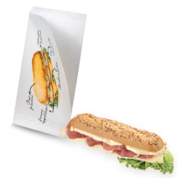 Sacchetto carta bianco per panino Gnam Gnam 15x31 cm confezione 1000 pezzi
