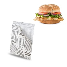 1000 pz Sacchetti in carta per panini anti grasso News Paper 15x20 cm