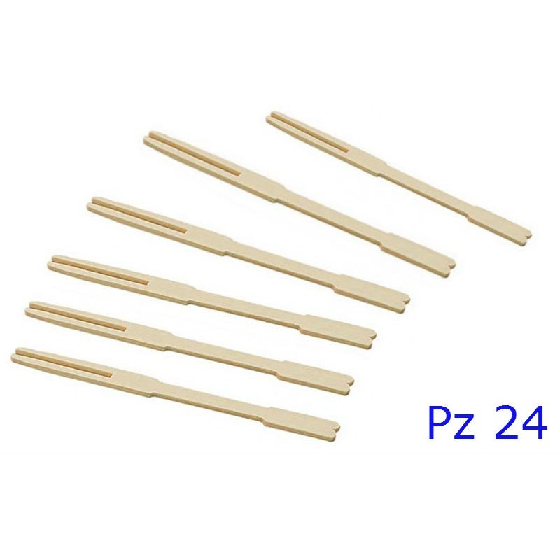 FORCHETTE ECOLOGICHE IN LEGNO DI PINO PER FINGER FOOD Pz 24