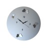 OROLOGIO DA PARETE TONDO MERIDIANA FARFALLE CM 38 ALLUMINIO
