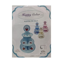 ALZATINA PER DOLCI IN CARTONE VERDE A 3 RIPIANI CM 30x40