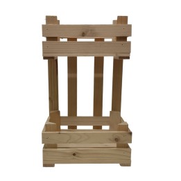 CASSETTA IN LEGNO NATURALE PORTA SPEZIE A DUE PIANI CM 15x12x25 H