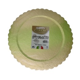 VASSOIO SOTTOTORTA TONDO CM 30 ORO