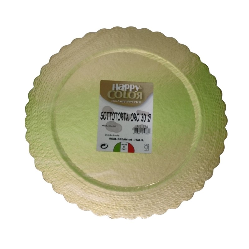 VASSOIO SOTTOTORTA TONDO CM 30 ORO