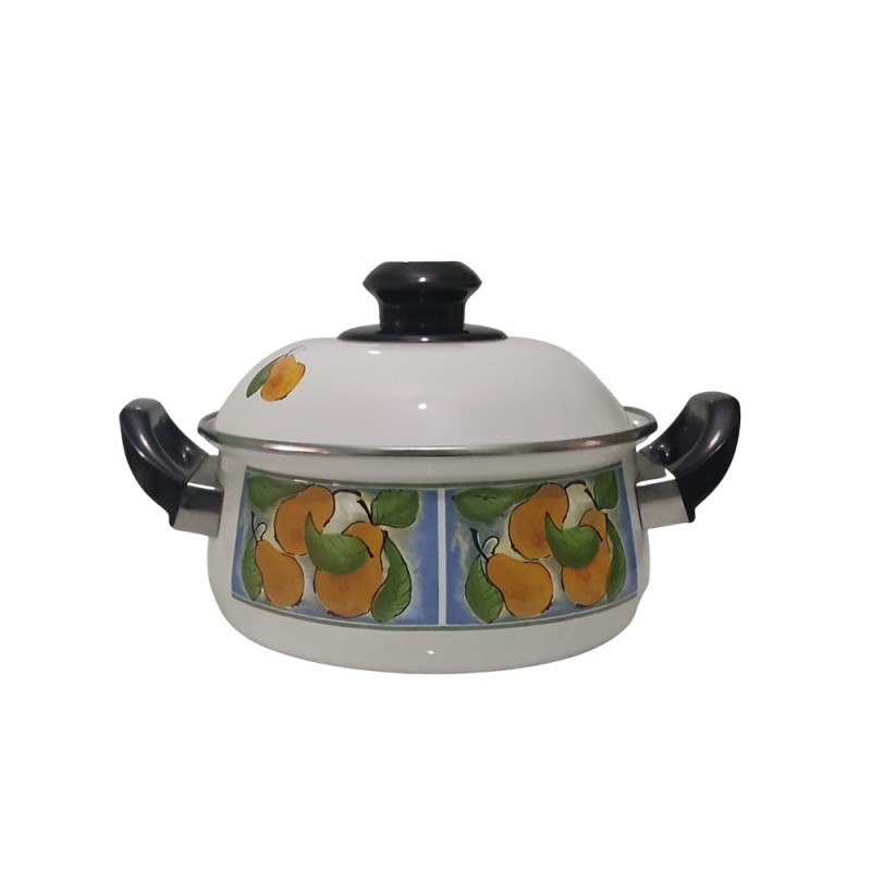 CASSERUOLA SMALTATA C/COPERCHIO CM 18