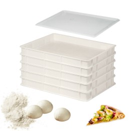 Set 5 cassette plastica per lievitazione palline impasto pizza 60x40x7