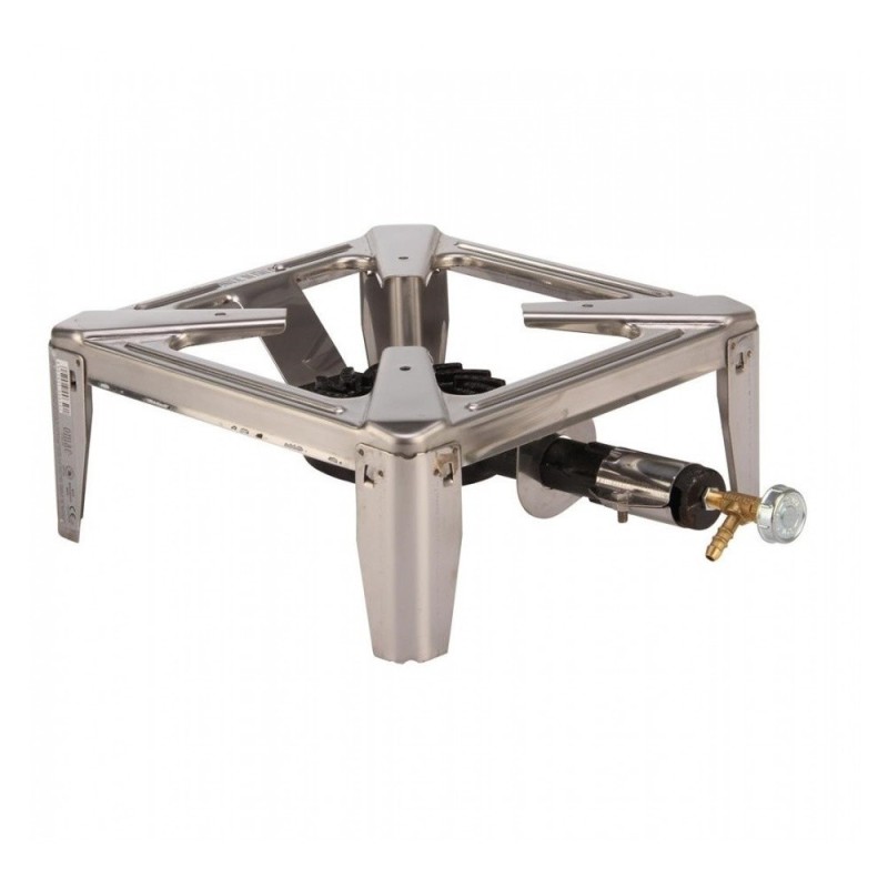 Bruciatore a gas con struttura in acciaio inox Mini Drago Omac cm 30x30