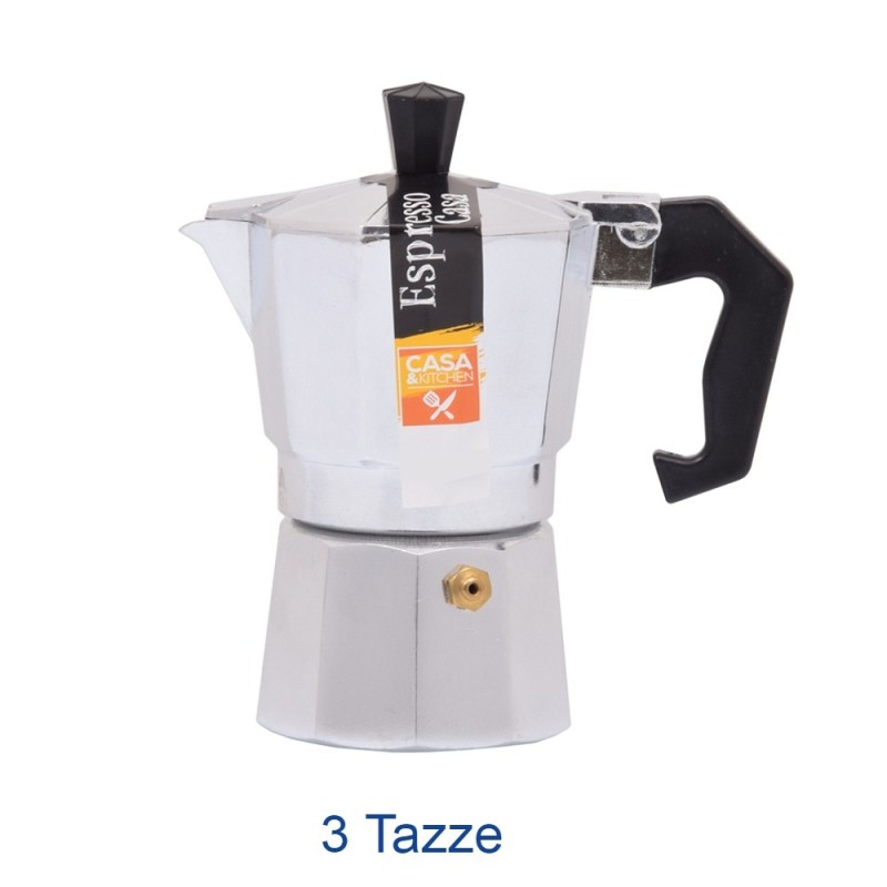 CAFFETTIERA MOKA ALLUMINIO ESPRESSO CASA 3 Tz