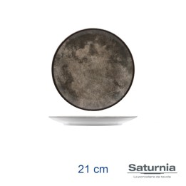 PIATTO PORCELLANA BROWN SKETCH FRUTTA 21 CM