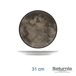 PIATTO PORCELLANA BROWN SKETCH PIANO 31 CM