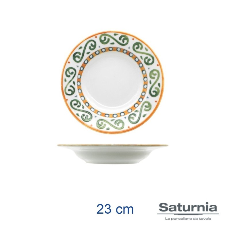 PIATTO PORCELLANA CAPRI FONDO 23 CM