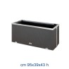 VASO FIORIERA ALLUMINIO RATTAN CM 95x39x43 ANTRACITE